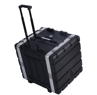 ABS 19&quot; случай держателя шкафа полета завальцовки 10U с колесами для аудио DJ